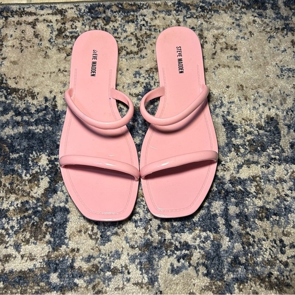 Steve Madden Pink Pike Jelly Strappy Slip-On Flip-Flops Size 7 - Picture 3 of 9